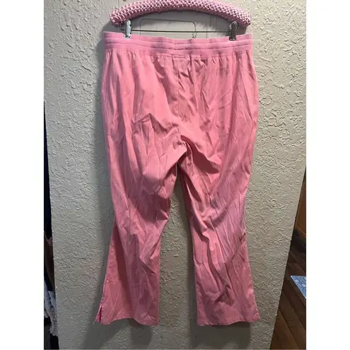 Nu Dimension Stretch Pink Scrub Pants Woman’s Size Large FLAWED