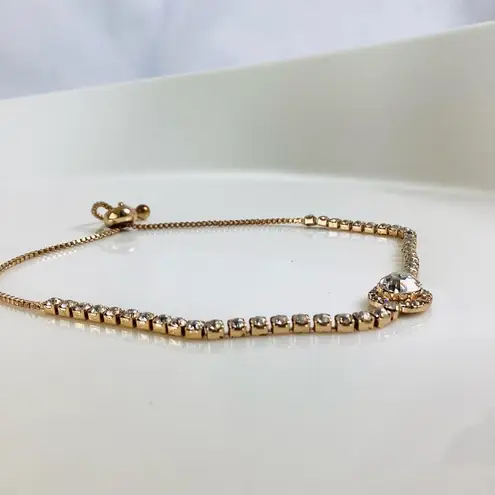 Crystal Halo Slider Bracelet Gold