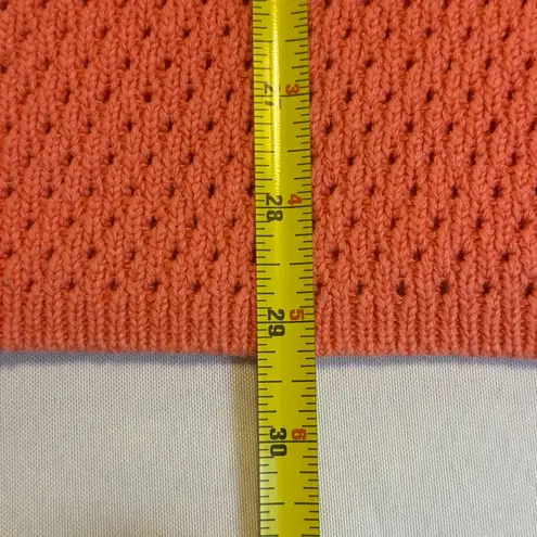 Madden NYC Coral Crochet Knit Midi Dress Spaghetti Straps Side Slit Size M Orange Size M