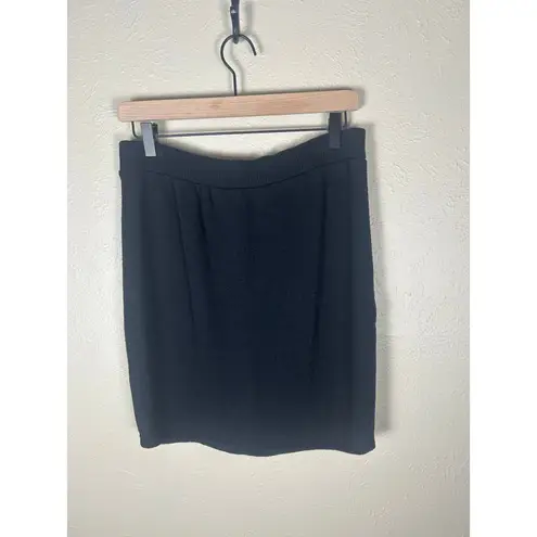 St. John Collection Skirt Size 8 Black Santana Knit Straight Pencil TINY FLAW