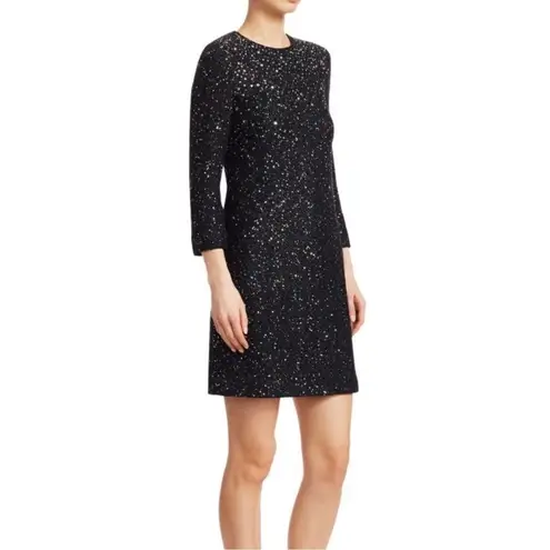St. John Caviar Multi Mini Black Sequins Dress Size 6 D41