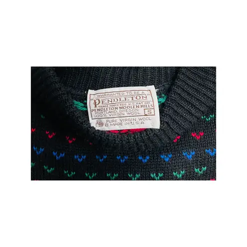 Pendleton 1970s Pure Virgin Wool Fair Isle Sweater Black Women's Small Nordic