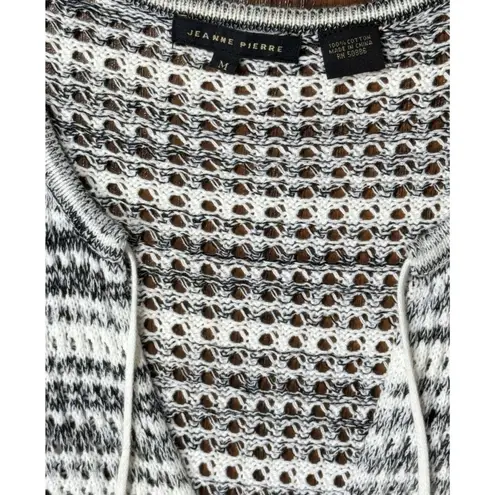 Jeanne pierre Size M Woman Tunic Sweater 100 % Cotton With Lace-Up Neckline