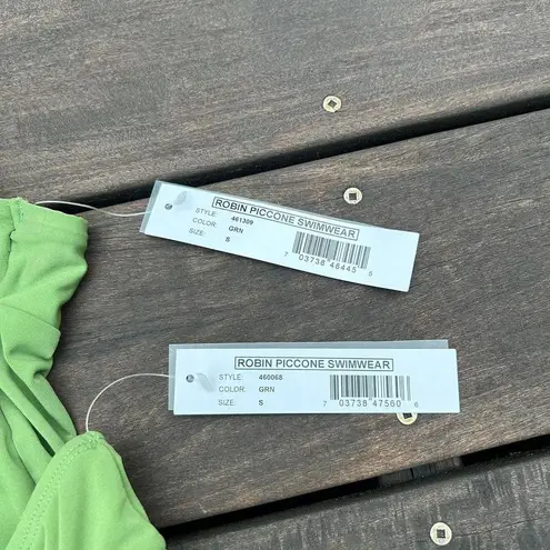 Robin Piccone NWT Slime Green Halter Tankini Bikini Set