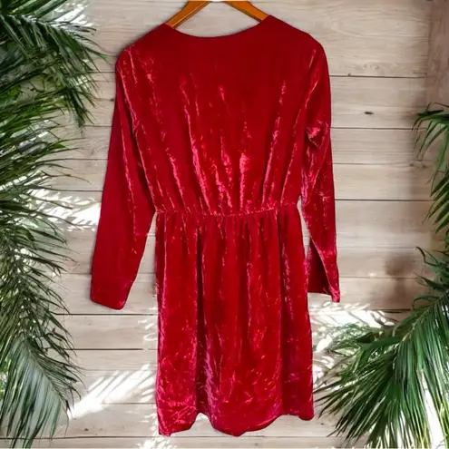 NWT BELTAINE Red Velvet Garnet Tulip Long Sleeve Mini Dress