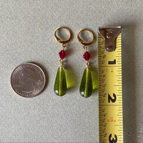 Handmade quality Czech glass beads dangle earrings🌙🌿❤️