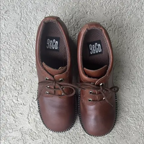 Nine & Co. 9&Co Made in Italy Brown Leather Lace-Up Shoes