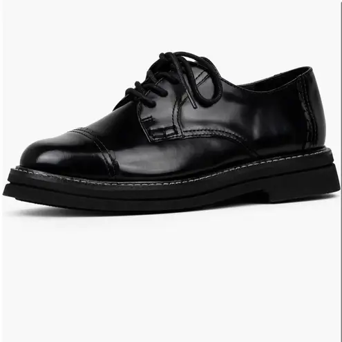 Donald Pliner Leonardo Cap Toe Derby for Women Black Oxford Flats NEW Size 9