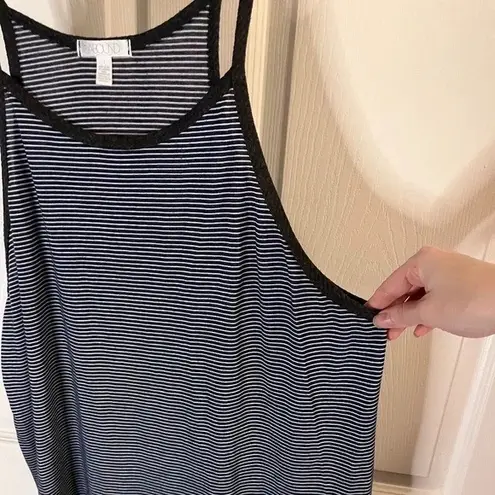Spaghetti Strap Stripe Hi Lo Tank Top L
