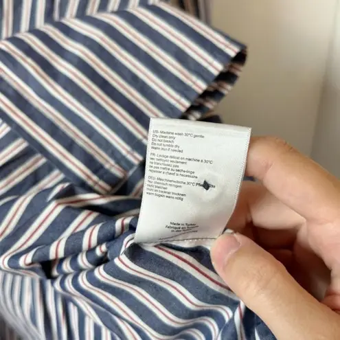 ANINE BING Cotton Poplin Ophelia Striped Button Up Shirt Dress Size M NWOT