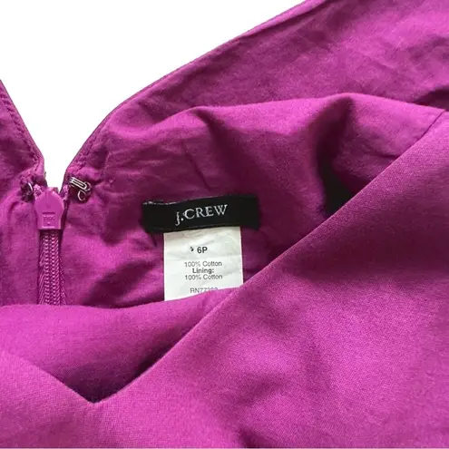 J.Crew  Dress Purple Magenta Sleeveless V-Neck V-Back Cotton Summer Dress Size 6P