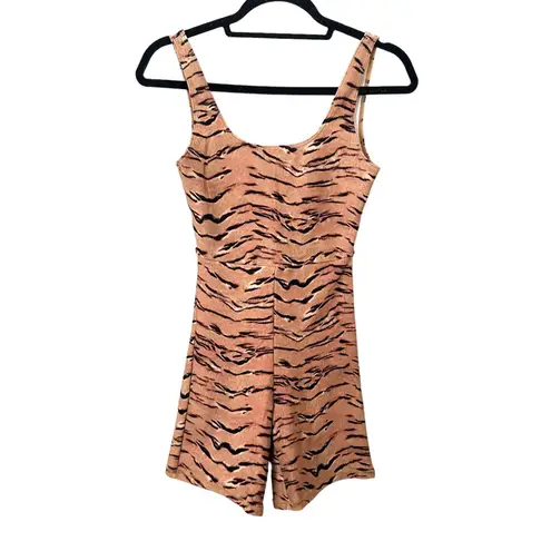 We Wore What Scoopneck Tigerprint Bodysuit Sz Medium