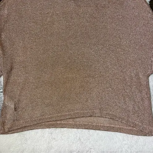 ZARA  Copper Metallic Fiber Knit 1/2 Sleeve Top