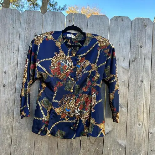 Via valent regency button down satin Medium Blue