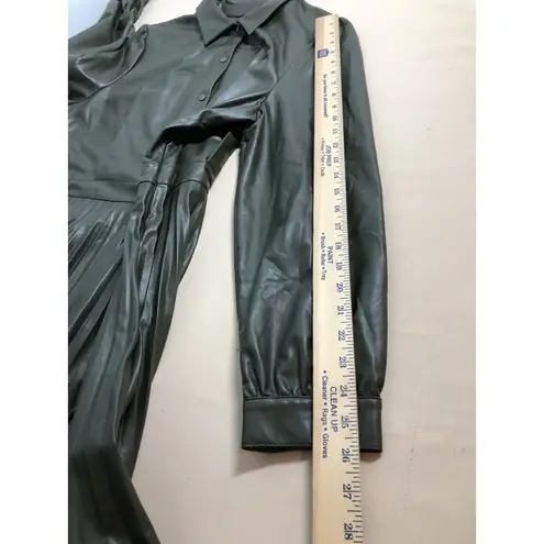 Scoop Women Skirt Dress XL Utility Green Long Sleeve Collared Open Mob Wife