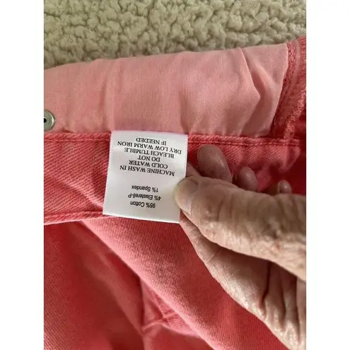 Just USA Shorts Women's Fruit Punch Pink Denim Cuffed Frayed Hem Size 27