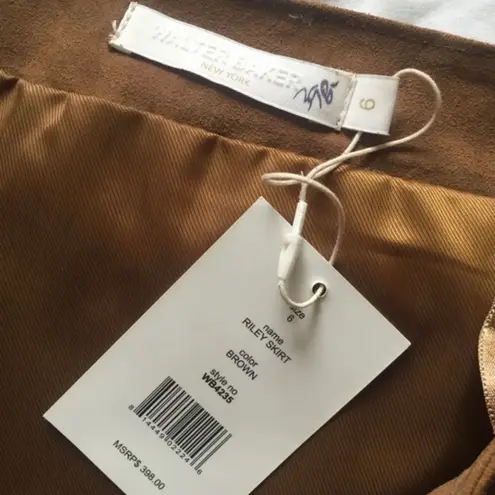 Walter Baker 100% Brown Leather Coachella Festival Fringe Riley Skirt NEW