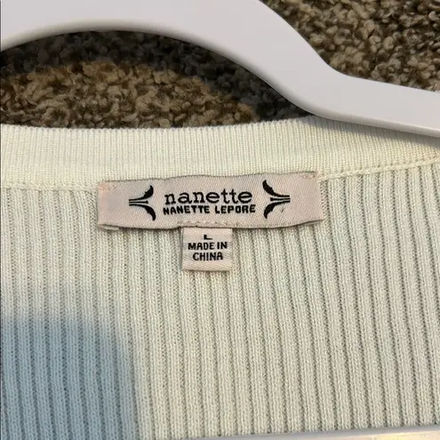 Nanette Lepore  Cream Blouse with Embellished Neckline - Image 4