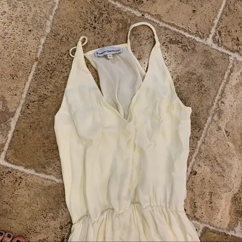 Karina Grimaldi Silk Blend Camila Maxi Ivory Dress Lace Cutout Revolve S