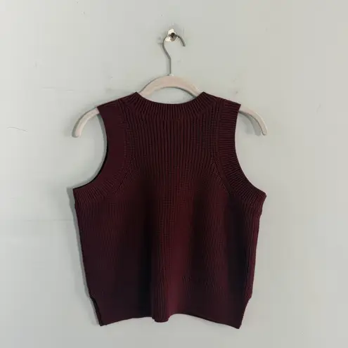 NWT 525 America Demi High Crewneck Cotton Oxblood Red Tank Vest