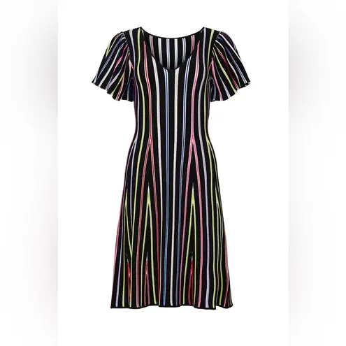 Milly Rainbow Knit Striped Multicolor Women's Dress Size Medium EUC Sold Out