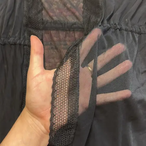 HONEYDEW BLACK MESH TIE FRONT COVER UP CARDIGAN SHEER LACE