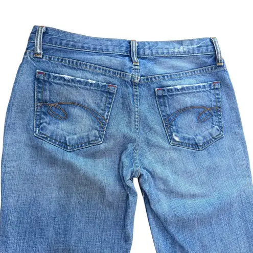 Arden B Womens Jeans Blue Distressed Denim Bootcut Size 6