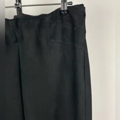 ZARA ‎ Basic Black Faux Suede Tapered Ankle Zip Mid Rise Elastic Waist Leggings