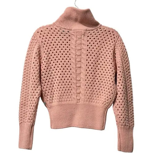 Scotch & Soda Maison Scotch Pink Chunky Knit Funnel Half-Zip Anorak Sweater XS