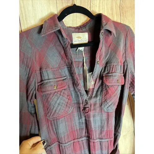 Bob Timberlake NEW Women's Long Sleeve Red Plaid Checkered Dress Size Large $54