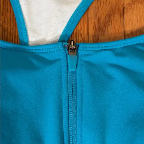 Amoena Key West One Piece Swimsuit Mastectomy Aqua Blue size 12 Cup B NWT