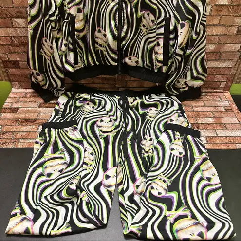 Disney  Stylish Black and Green Women's Jack Skellington Silky Jogging size M