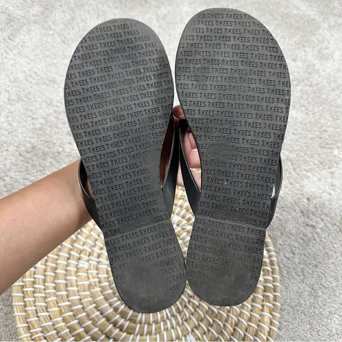 Tkees Women’s The Boyfriend Flip Flop Sandals Thong Leather in Black Size 7