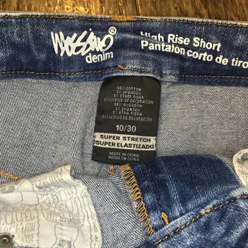 Mossimo High Rise Lace Raw Hem Boho Denim Shorts Size 10/30