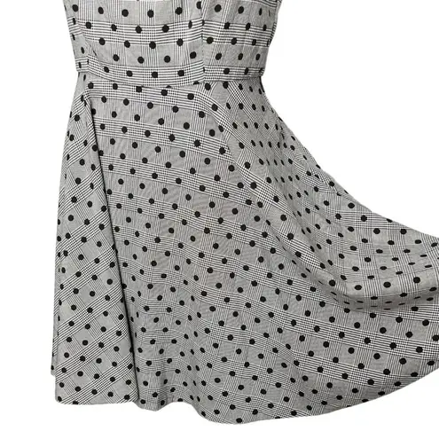 Elle Gray Glen Plaid Polka Dot Houndstooth Fit & Flare Sleeveless Dress
