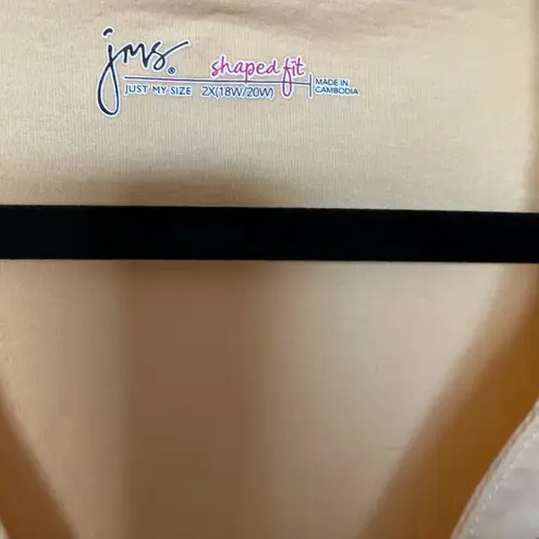 Just My Size  Butter Yellow Top V-Neck 3/4 Sleeve size 2x