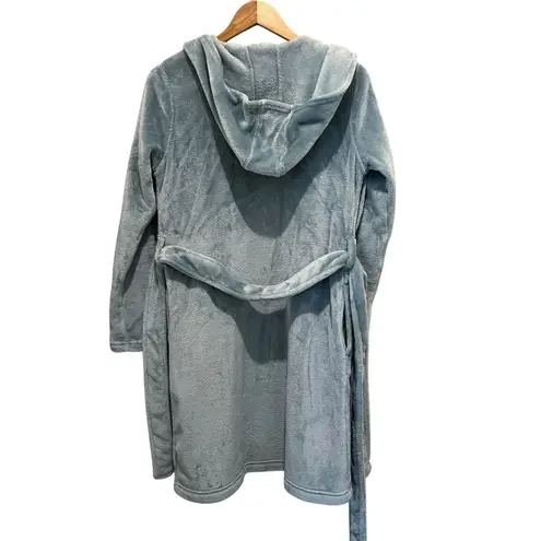 UGG Women's Hooded Short Robe Blue Green Small Pockets Comfort Warm Mom