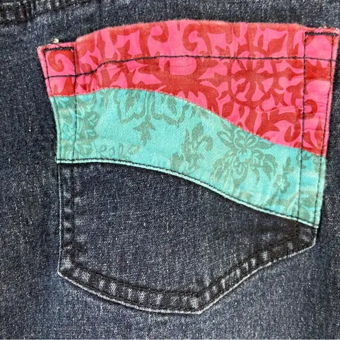 Diane Gilman DG2 Patched Boho Floral Straight Leg Jeans Women’s Size 16