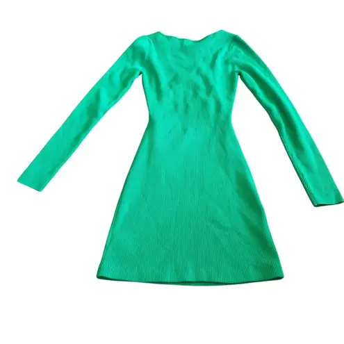 Wilfred Free Aritzia Long Sleeve Cutout Dress Green Stretch Size Small Womens
