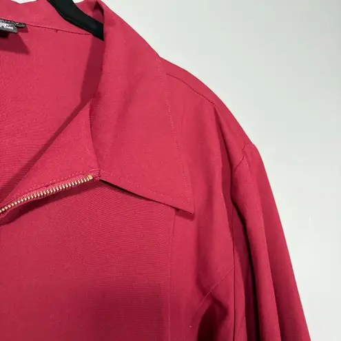 Courtenay NWT Burgundy Zip Front Stretch Blazer Jacket