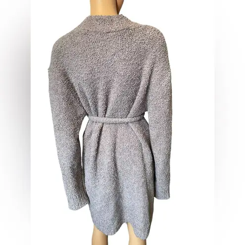 SKIMS Cozy Knit Bouclé Smoke Grey Long Sleeve Unisex Luxury Comfy Short Robe