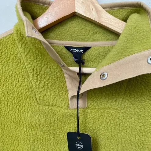 Allbirds NWT Women's XS Fluff Fleece Pullover Wool Blend Jacket Hazy Lime Green