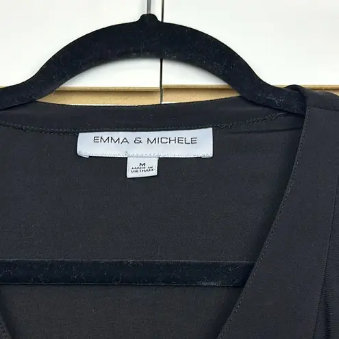 Emma & Michelle Emma And Michele Short Sleeve Romper - Black - Size Medium