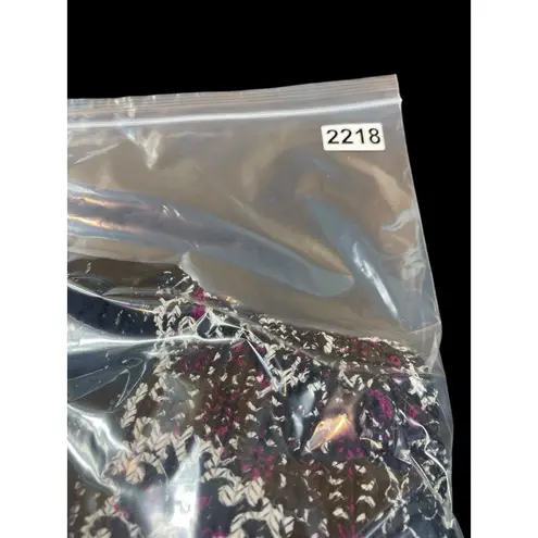 Black & White Catherines 1X 18/20W Soft Mesh Lace Open Front Cardigan Black White Purple Tunic