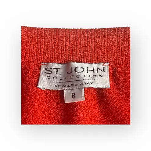 St. John Collection ♔ By Marie Grey ♔ Santana Knit Skirt ♔ Rich Orange Red ♔ 6