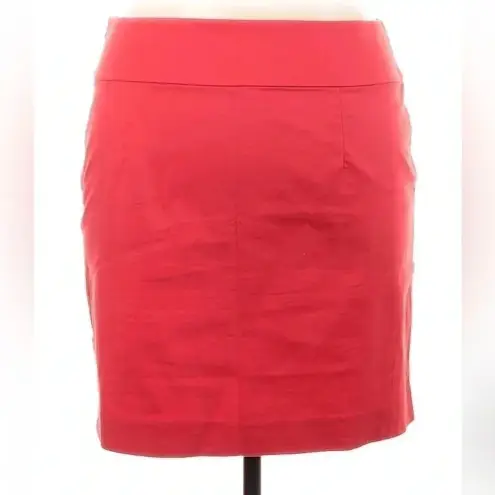 Ann Taylor  | Strawberry Red Classic Cotton Pencil Mini Skirt Size 14 Large L