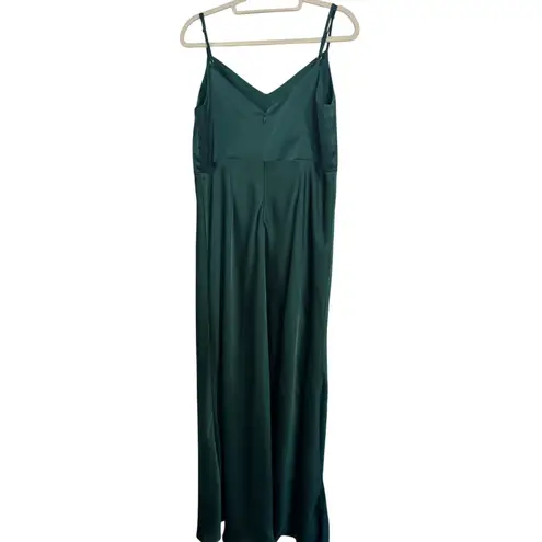 Birdy Grey Satin Maxi Dress – 1X – Emerald Green Formal Gown Holiday Party