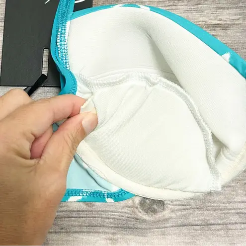 Skye Turquoise Green White Chevron Push Up Halter Underwire Bikini Top NWT Small