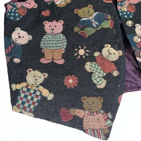 Vintage Teddy Bear Vest Teachercore Grandma Size M