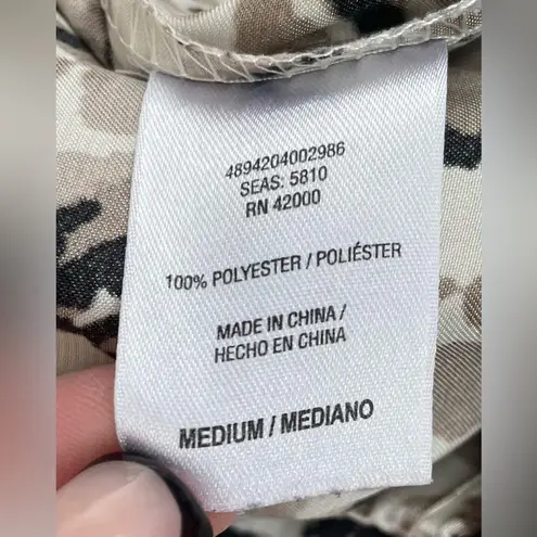 PINK - Victoria's Secret Pink Pajamas Brown/Tan Leopard Soft Buttery Smooth Casual Sateen Button Up; M